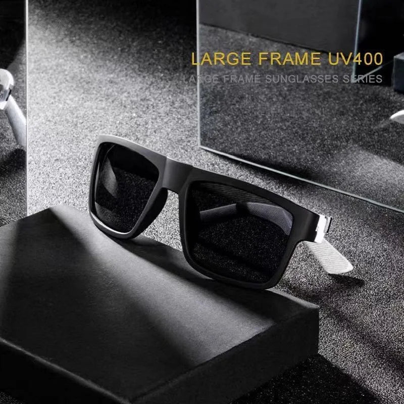 Lunettes de soleil polarisées pour hommes — carrées, vintage, conduite, escalade, sport, cadeau Noël