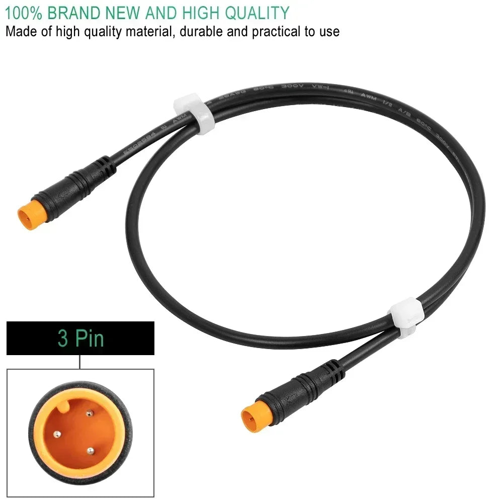 Cable sensor de extensión macho hembra para BAFANG, motor de bicicleta eléctrica, acelerador de pulgar, cable conector de conversión de 3 pines