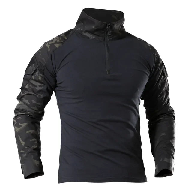 T-Shirts de randonnée tactiques en plein air pour hommes, Combat militaire de l'armée CP Camouflage à manches longues, chemise d'escalade de chasse, vêtements de Sport en coton