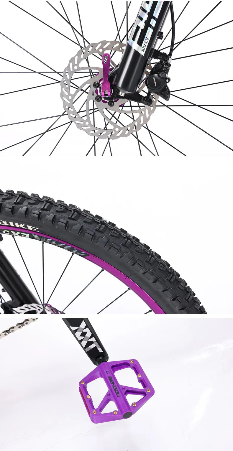 Bicicleta de montaña de descenso 26/27.5 pulgadas de velocidad 2025 nueva aleación de aluminio doble absorción de impactos, freno de aceite, suspensión completa