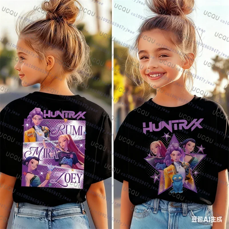 Kpop Demon Hunters T-Shirt for Parents and Kids, Halloween, Harajuku, Casual Fashion, Cotton, Cosplay Clothes
