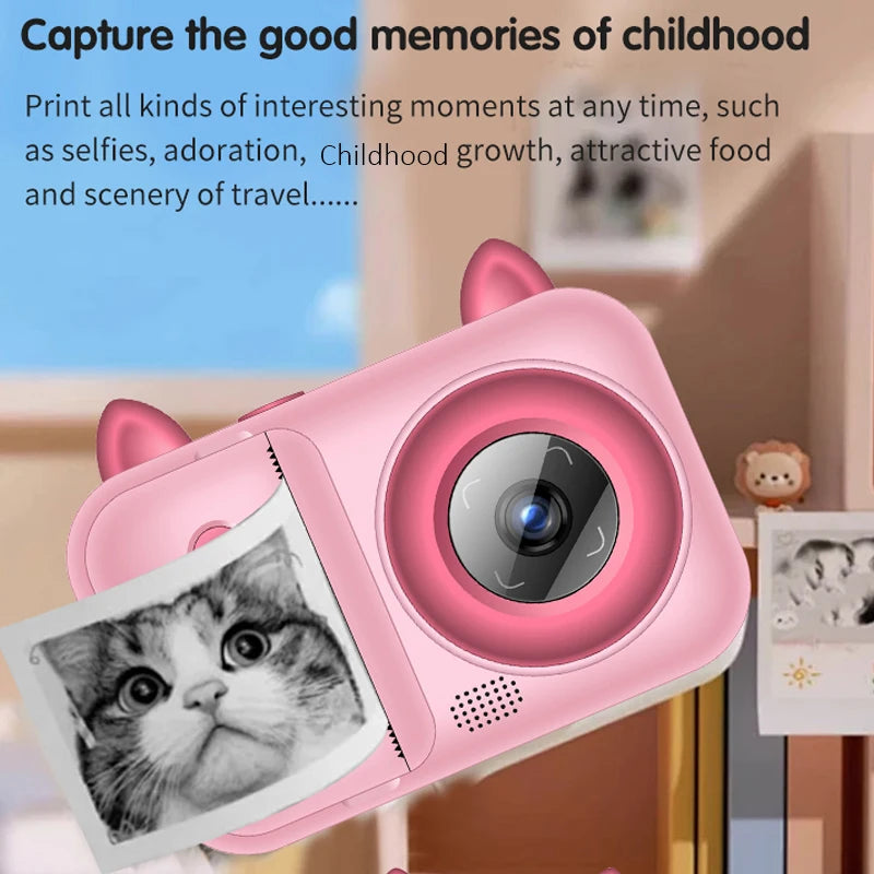 Digital instant print camera photo printer, with highly refractive polymer lens, USB rechargeable, excellent tool for development