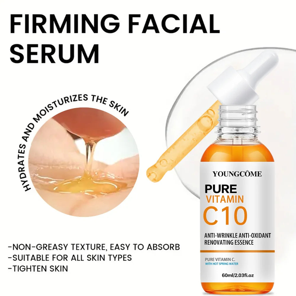 Vitamine C Essence Visage — Acide Hyaluronique, Éclaircissant & Anti-Âge