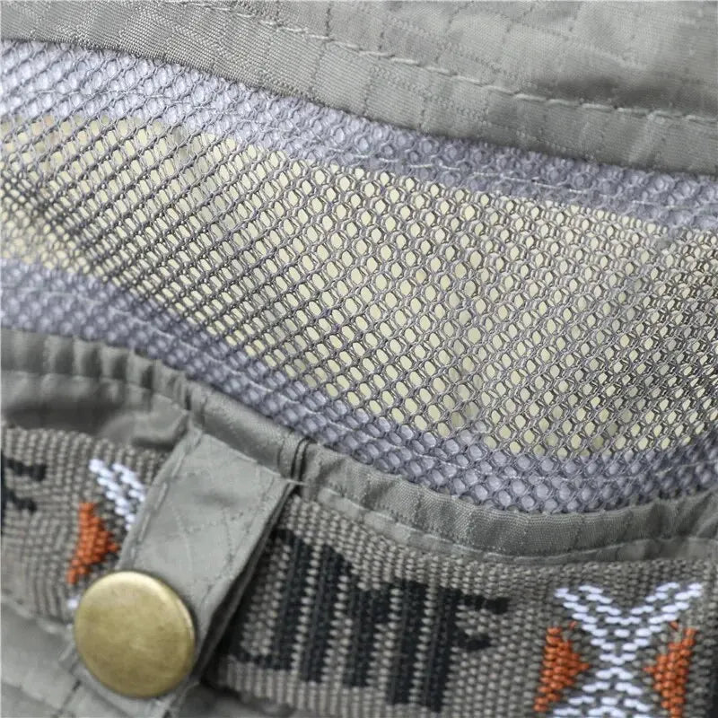 Chapeau seau d'été pour hommes, Protection UV en plein air, à large bord, Panama, Safari, chasse, randonnée, chapeau de pêcheur en maille, casquette de Protection solaire de plage