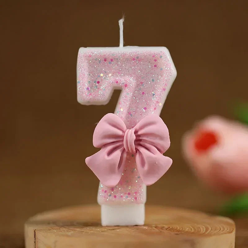 Nuevo número pastel vela rosa brillante vela de cumpleaños 1 2 3 4 5 6 7 8 9 3D número vela pastel Topper fiesta de cumpleaños pastel decoración