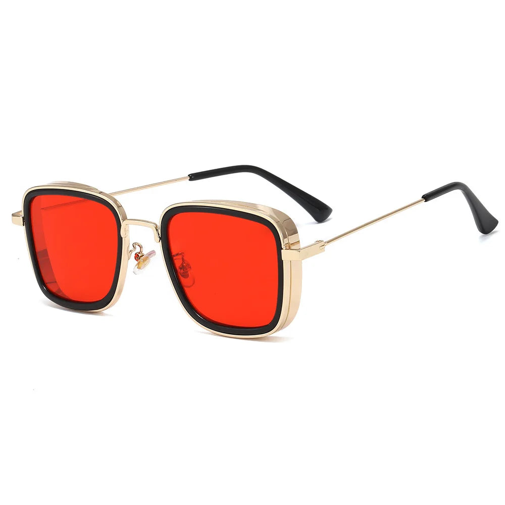 Vintage Steampunk Sunglasses Men 2025 Retro Metal Square Trendy Eyewear Brand Sunglasses Shades for Women Sun Glasses