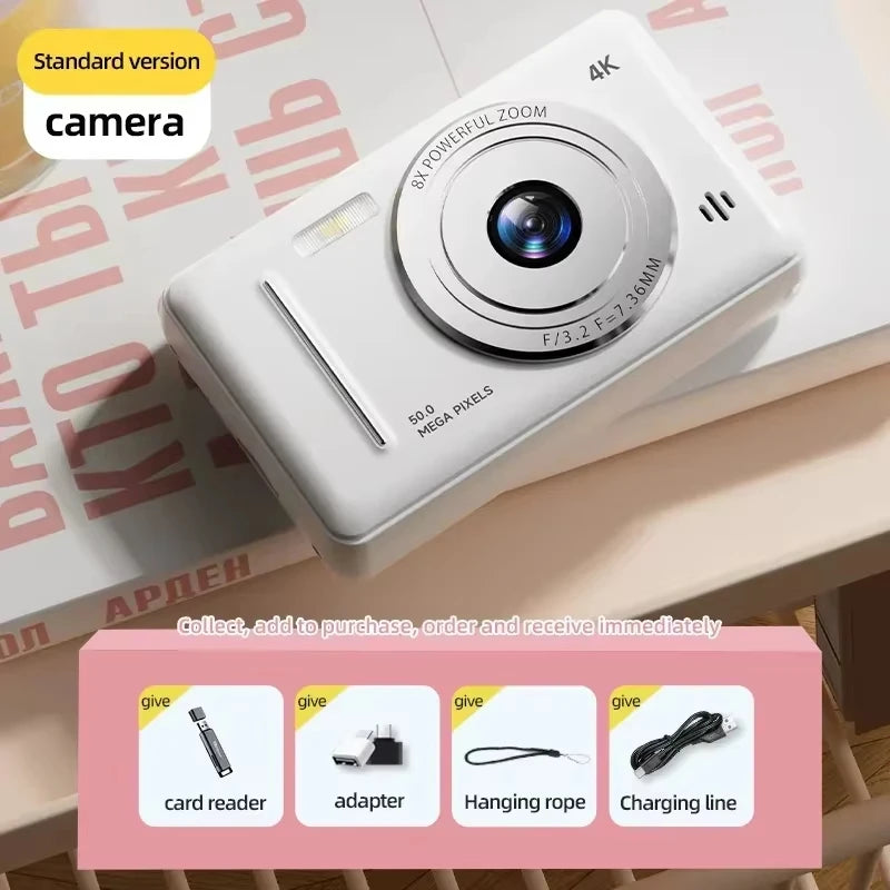 Cámara digital Xiaomi 4K Retro CCD portátil de nivel de entrada con doble cámara Flash de 50 millones de píxeles y enfoque automático