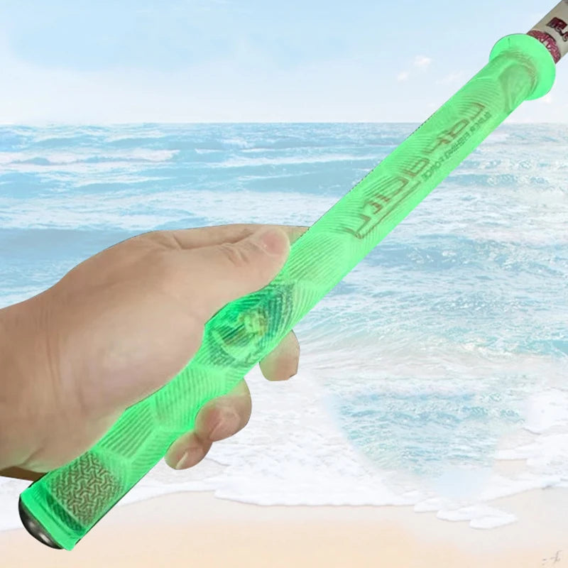 1PC 1 pc lumineux brillant Silicone anti-dérapant canne à pêche poignée manchon couverture pour la pêche de nuit activités de plein air