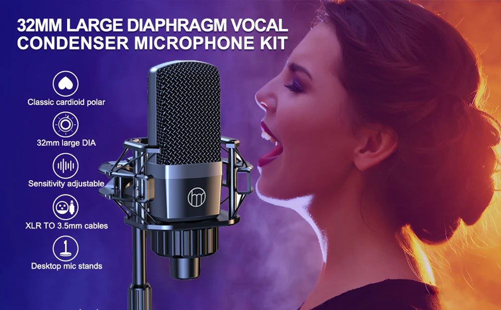 Zealsound – Kit carte son professionnel avec microphone pour podcast, vlog et streaming sur PC et smartphone