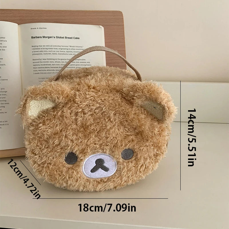 Estuche de maquillaje de felpa, neceser de oso casual, bolsa de almacenamiento de joyas para mujer, organizador de bolsos para niñas, regalo, ofertas especiales