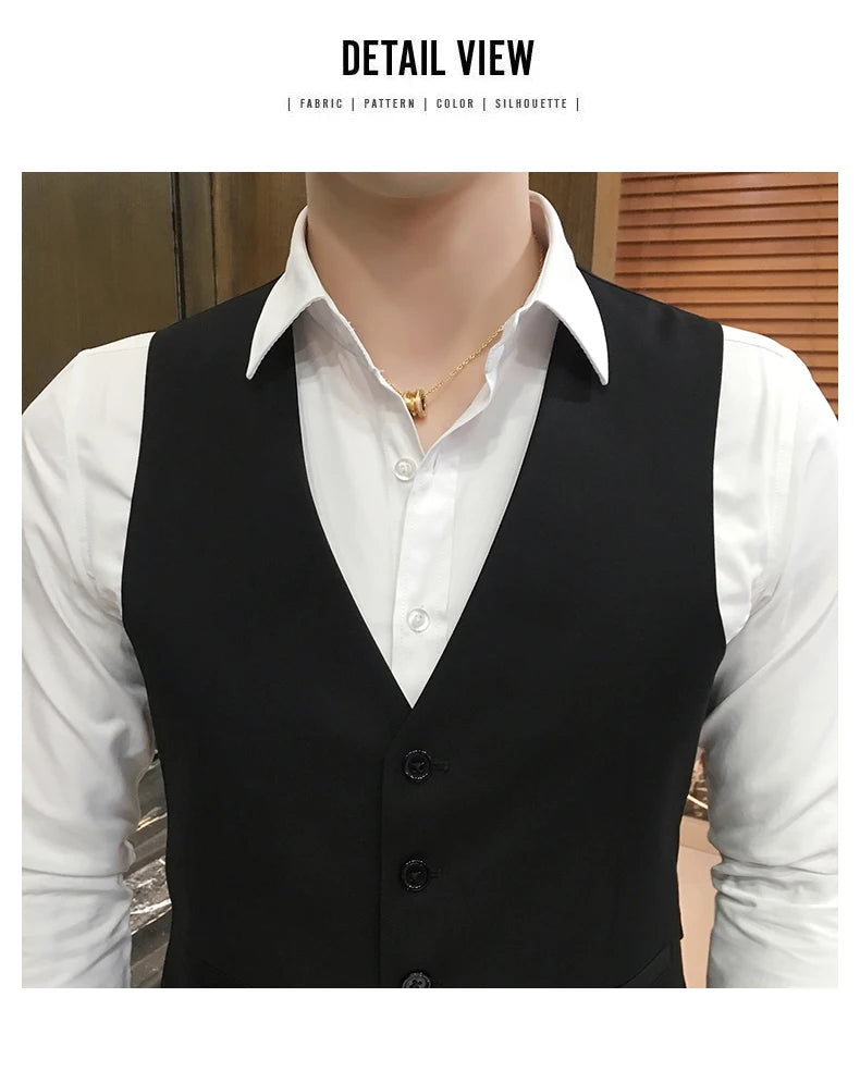 Gilet d'affaires formel pour homme slim — grande taille, décontracté, M-6XL