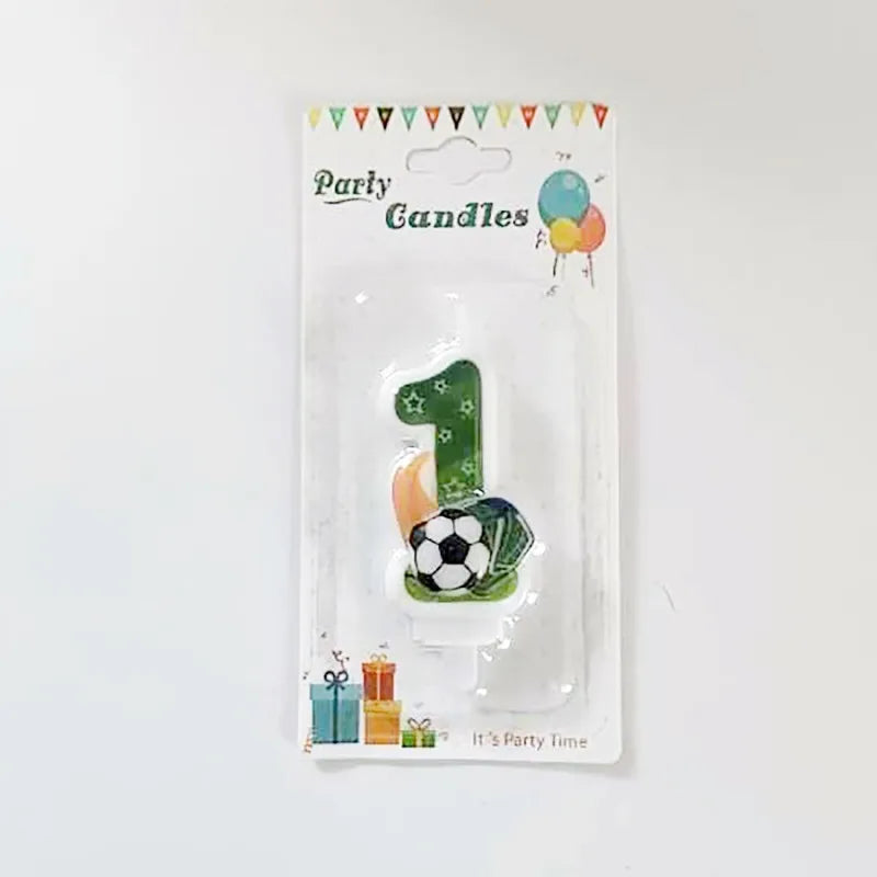 Bougies Gâteau Anniversaire Ballon Football Chiffres 0–9 — Décoration Fête Thème Sport