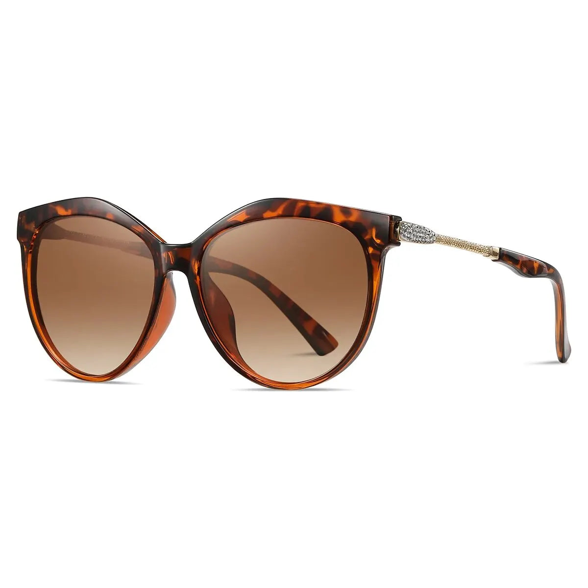 BARCUR-Gafas de sol polarizadas ojo de gato para mujer, redondas, degradadas, Oculos