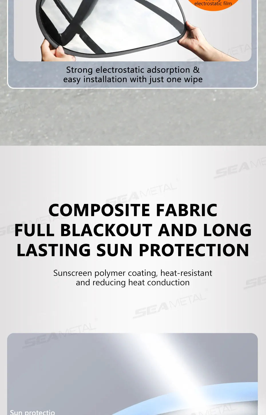 Pare-soleil électrostatique pour fenêtre latérale de voiture — 4 couches, anti-éblouissement, protection UV