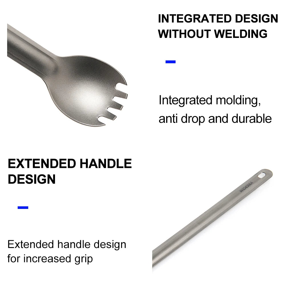 Widesea Camping titane Spork cuillère extérieur fourchette légère vaisselle Portable pique-nique randonnée voyage vaisselle ultralégère
