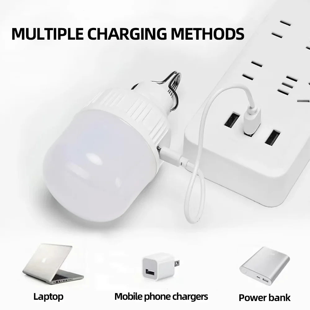 Lampe LED suspendue Portable, Rechargeable par USB, haute luminosité, étanche, pour l'extérieur, le Camping, la pêche, éclairage nocturne d'urgence