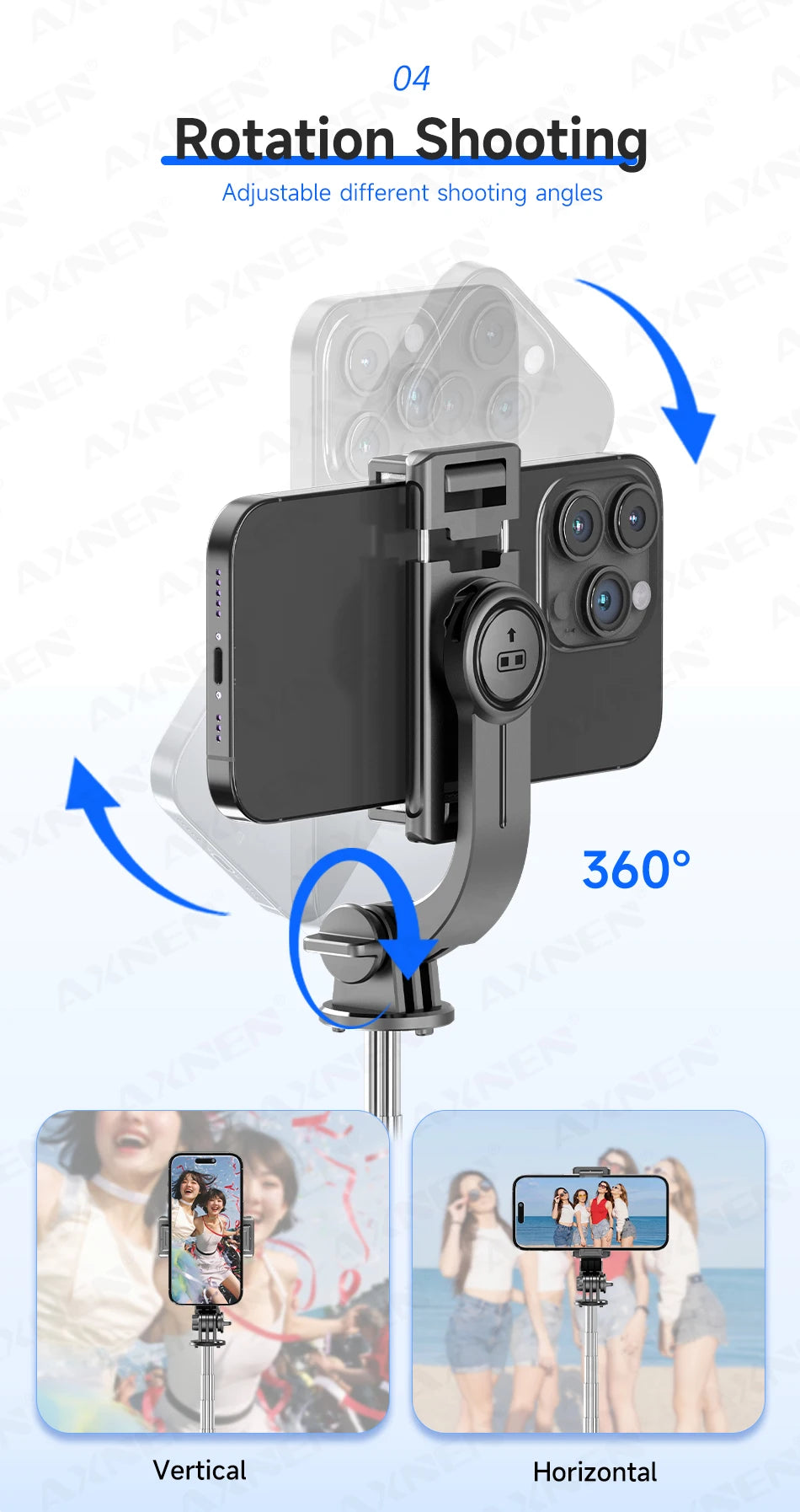 Trépied perche à selfie Bluetooth — support bureau, téléphone, obturateur télécommande sans fil, lumière de remplissage