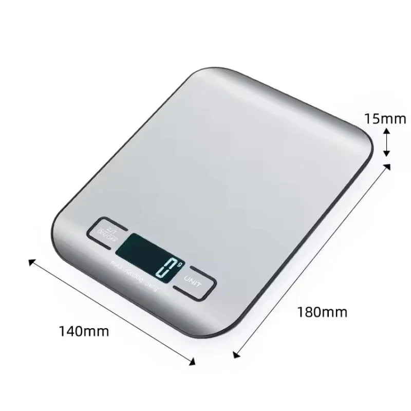 Digital Kitchen Scale with LED Display, 5 kg/1 g Stainless Steel, Electronic Weighing for Food, Jewelry, Snacks, Baking, Kitchen Tools