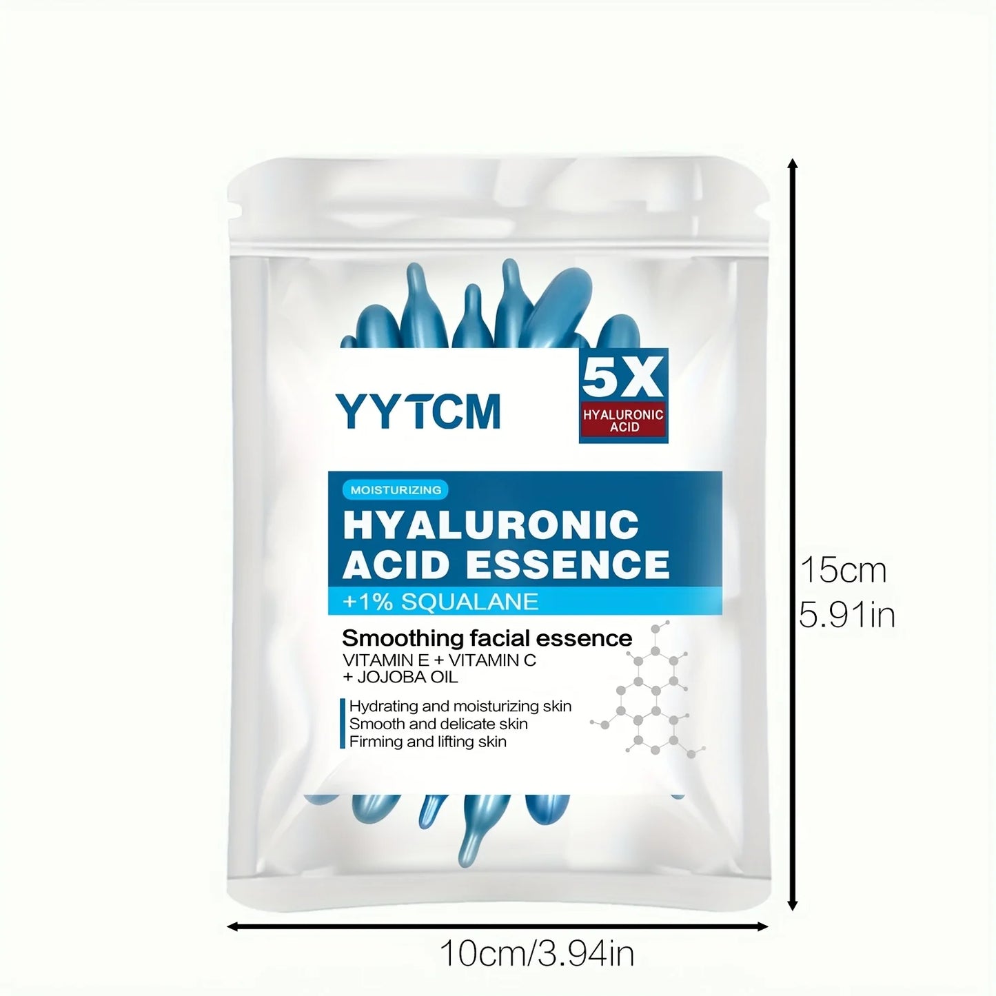 Hyaluronic Acid Deep Hydrating Capsule Essence, Moisturizing and Brightening Skin Essence (0.4g x 30 capsules)/bag -1 bag