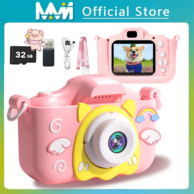 Kids Digital Video Camera, Super Cute, HD 1080P, 2.0 Inch, with Silicone Cases, Christmas Toys