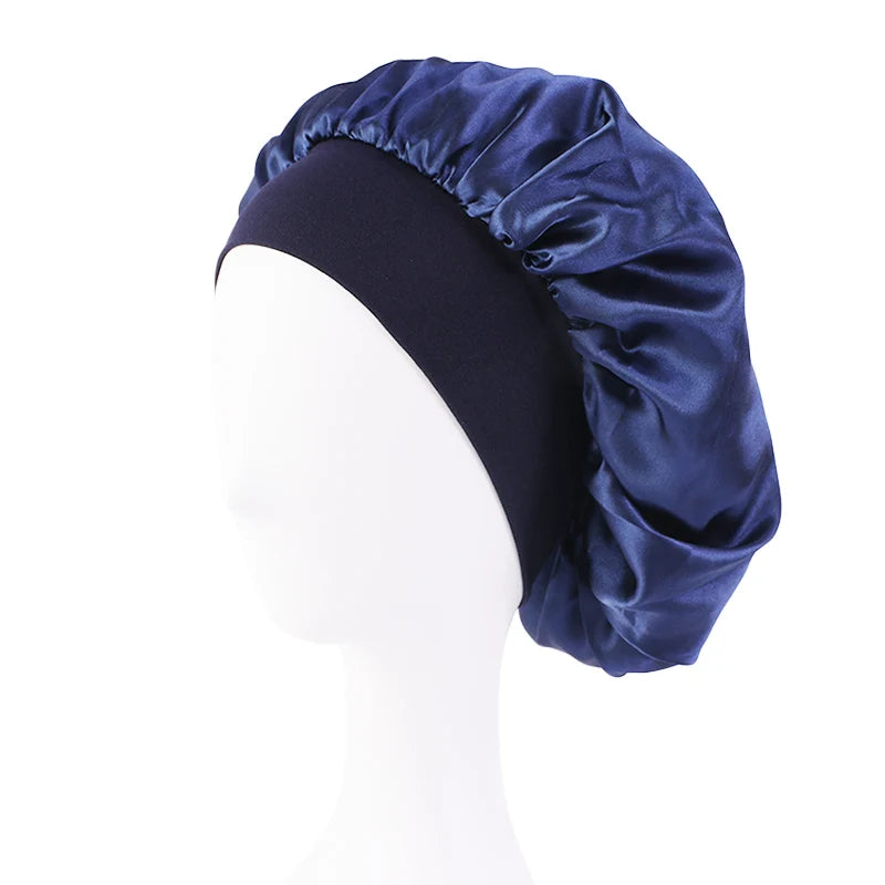 Bonnet de nuit en Satin à large bord, Bonnet soyeux, enveloppe de cheveux pour dormir, avec bande élastique souple, outil d'emballage des cheveux, nouvelle collection