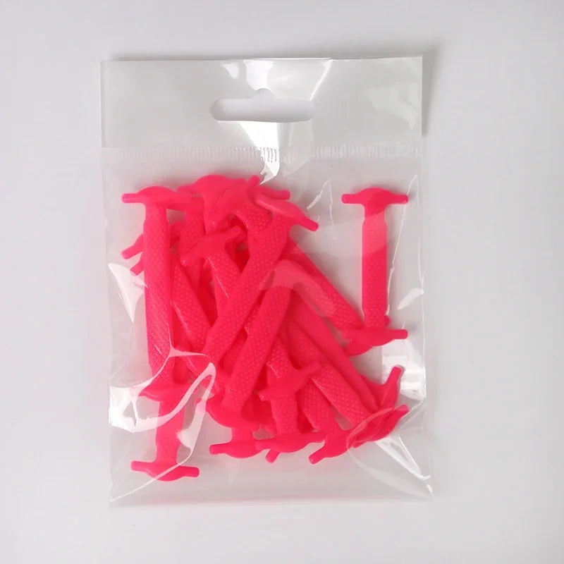 16pcs Lazy Lace Silicone Quick Elastic Lace Women Men No Tie Kids Adults Sneakers Lacing Lace Buckle Shoes Accessories
