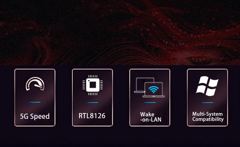 Ordinateur 5G carte réseau filaire Ethernet 5Gbps ordinateur de bureau PCI-E x1 à 5G adaptateur réseau 5000Mbps, adapté pour Windows 10/11