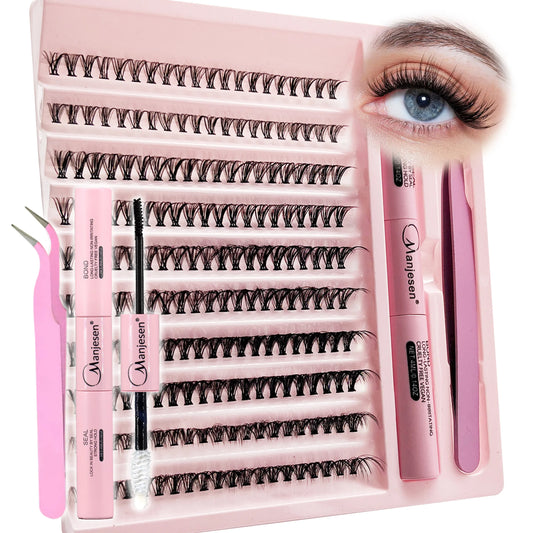 Kit de extensión de pestañas DIY, grupos de pestañas, unión y sellado de pestañas, herramientas de maquillaje para pegar pestañas, accesorios de pegamento, 200 piezas