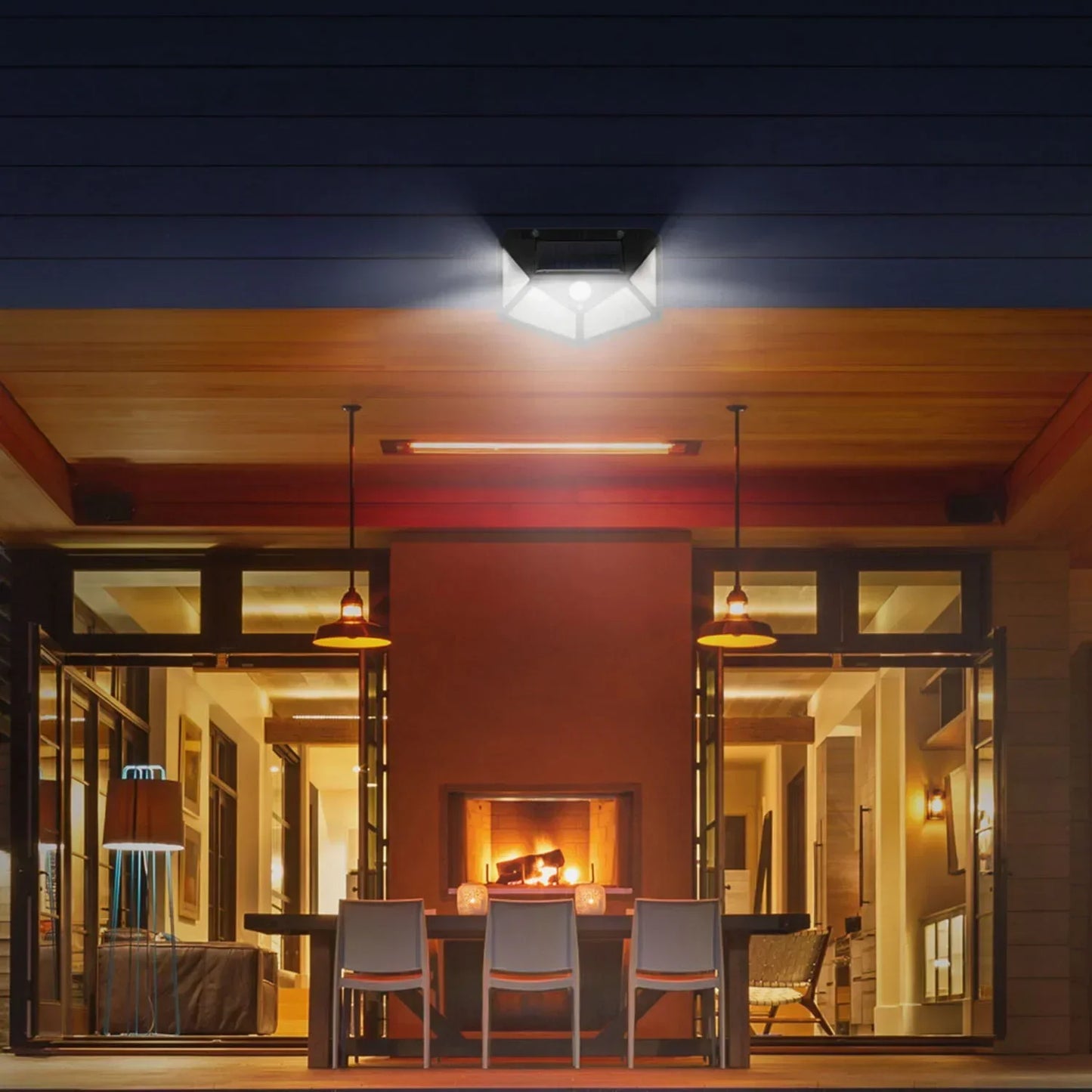 Lámpara solar LED multifuncional con sensor de movimiento, luz solar impermeable, decoración exterior para jardín, 62 focos