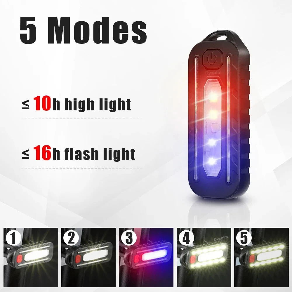 Lampe de poche LED Recharge USB, lampe de travail, porte-clés, pour Police, Clip d'épaule, lumière clignotante d'avertissement, lampe d'extérieur