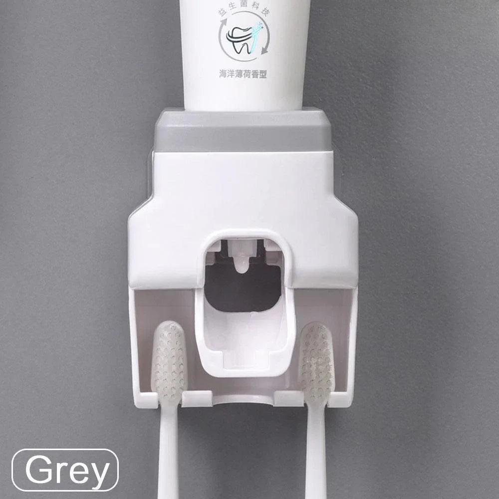 Wall-mounted automatic toothpaste dispenser, bathroom supplies, toothpaste squeezer, toothbrush holder