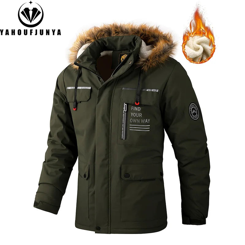 Nueva chaqueta de senderismo con capucha extraíble de forro polar cálido para hombre, chaqueta cortavientos informal para hombre, ropa de abrigo de moda para hombre