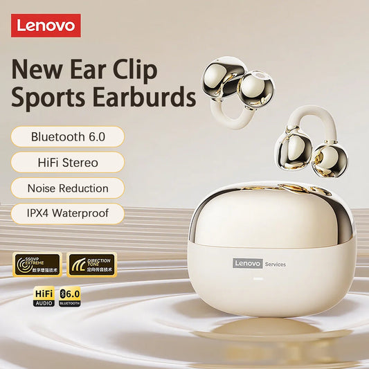 Écouteurs OWS pince oreille Bluetooth 6.0 — HiFi stéréo, antibruit, longue endurance, sport