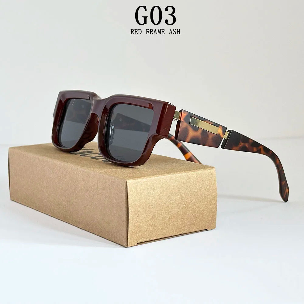 Gafas de sol cuadradas nuevas para hombre, lentes de sol de lujo para mujer, gafas de moda vintage para vacaciones de verano, Gafas de Sol Hombre Lunette Soleil Femme