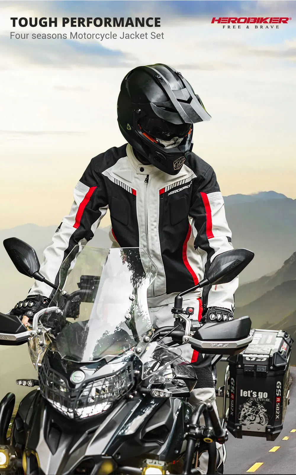 Veste de moto imperméable pour homme — veste de course, pantalon moto portable, protection EVA