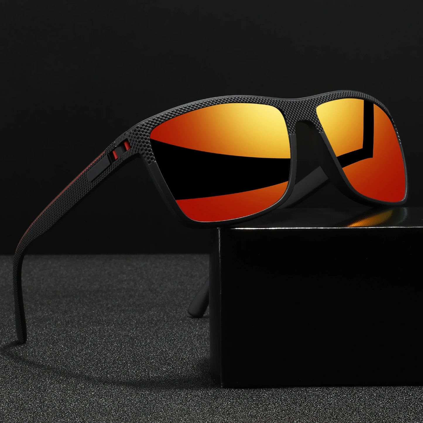 Lunettes de soleil sport extérieur polarisées — courbe, cadre résistant, bouclier, UV400