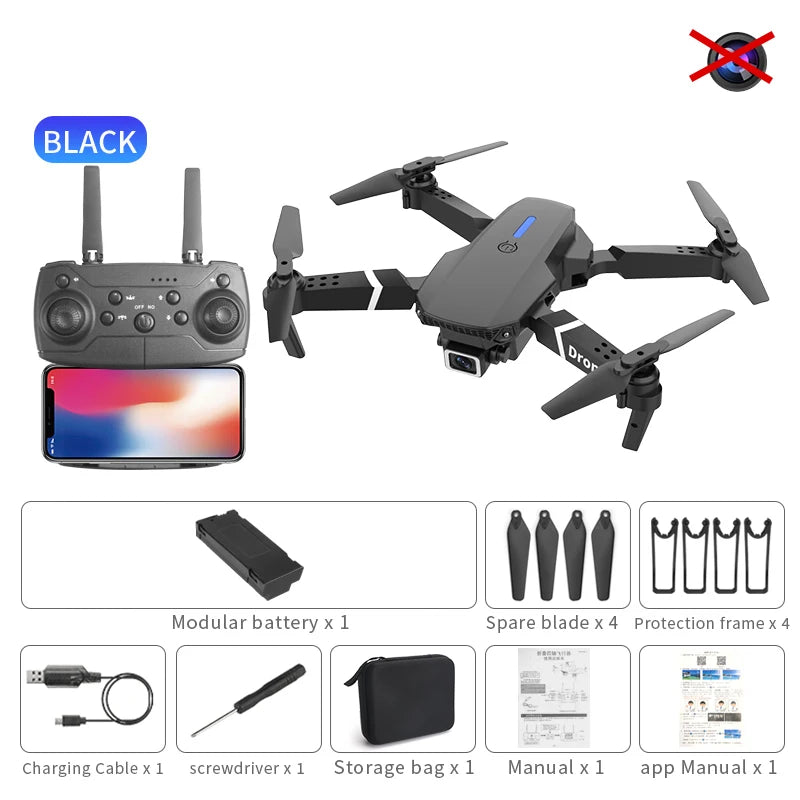 Nuevo Dron E88 Pro 2026, cámara dual 4K HD, FPV, 13 minutos de vuelo, largo alcance, cuadricóptero RC plegable, mini dron E88 Pro, juguete para niño
