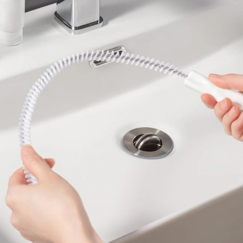 1 brosse de nettoyage pour évier, déboucheur flexible pour éviers et canalisations, pour salle de bain et cuisine