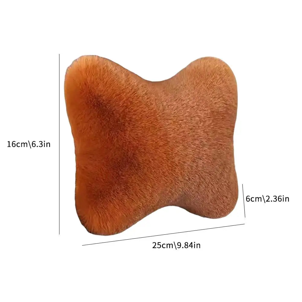 Reposacabezas de asiento de coche de felpa, 8 colores, reposacabezas de coche, cojín de felpa, cálido y cómodo, accesorios de soporte de almohada de cintura, invierno