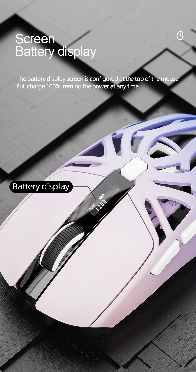 SmailWolf RS8 Bluetooth sans fil 2.4g souris de jeu triple mode léger e-sports jeu 1K taux de retour 10000DPI ordinateur