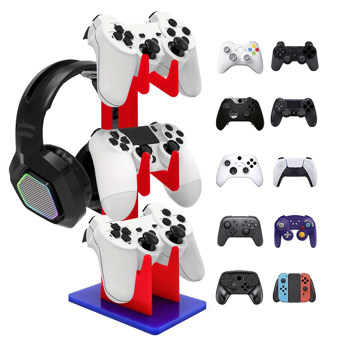 Soporte universal de mando de 3 capas, soporte de teléfono de sauna, accesorios de juego para PS5, soporte de almacenamiento PS4, negro, blanco, transparente