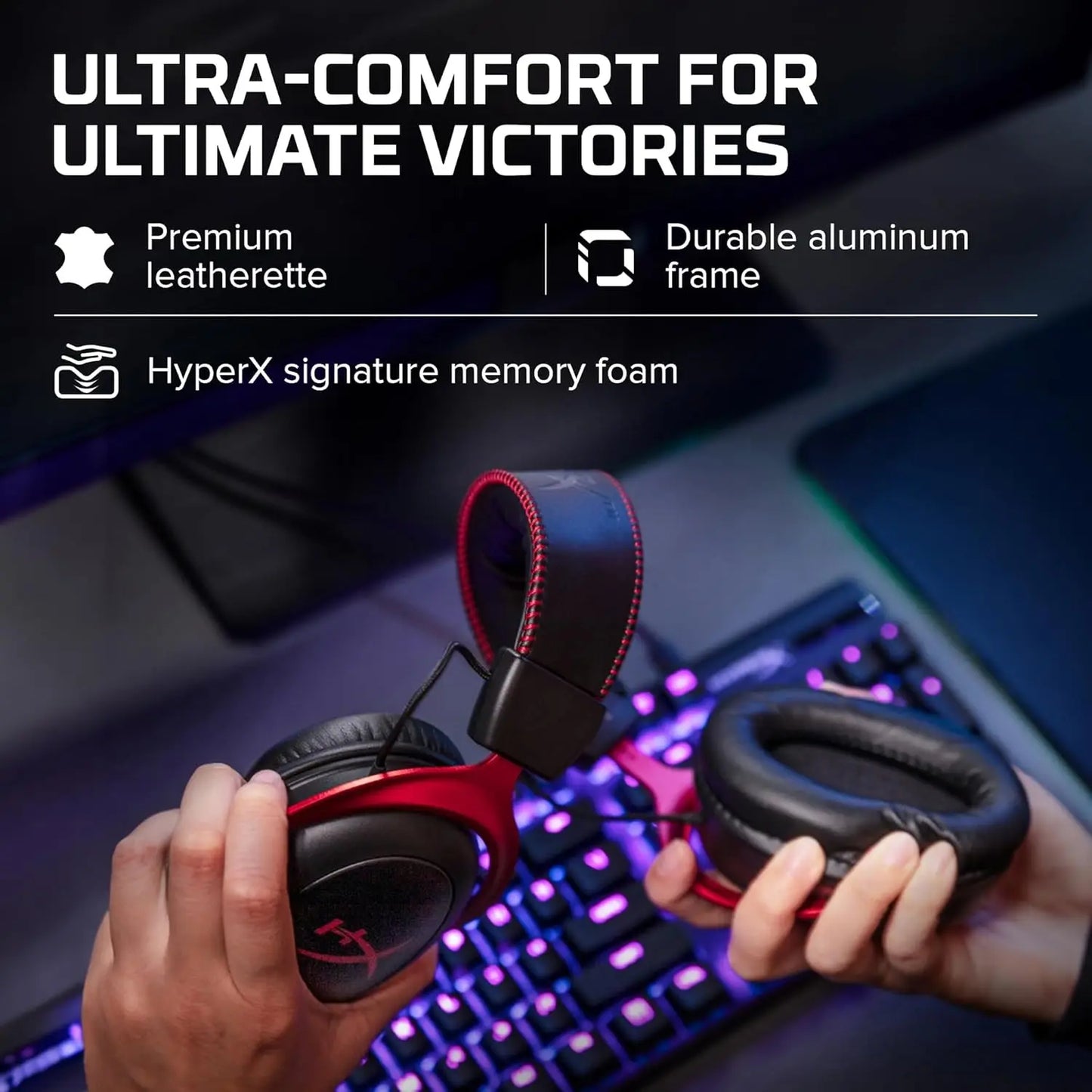 HyperX Cloud II - Auriculares Hi-Fi 7.1, sonido envolvente, para juegos, con micrófono, para ordenador y teléfono móvil, Original, usado