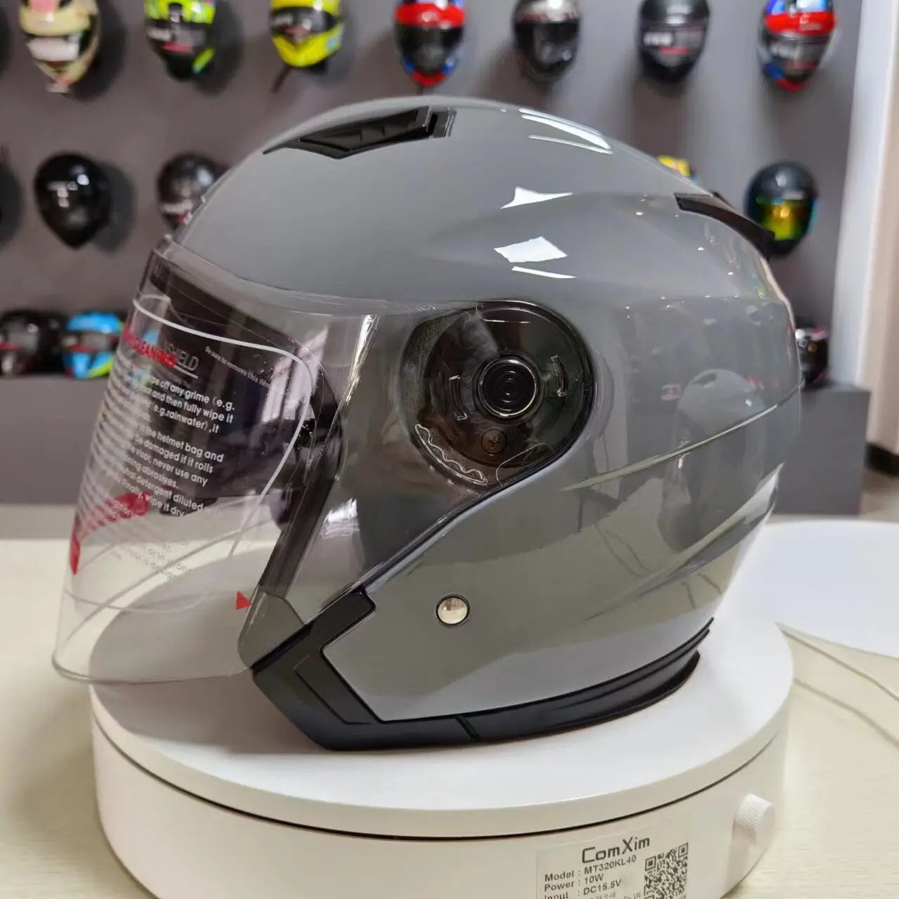 Casque Moto Scooter Double Lentille Vintage — Quatre Saisons Course Demi Casque