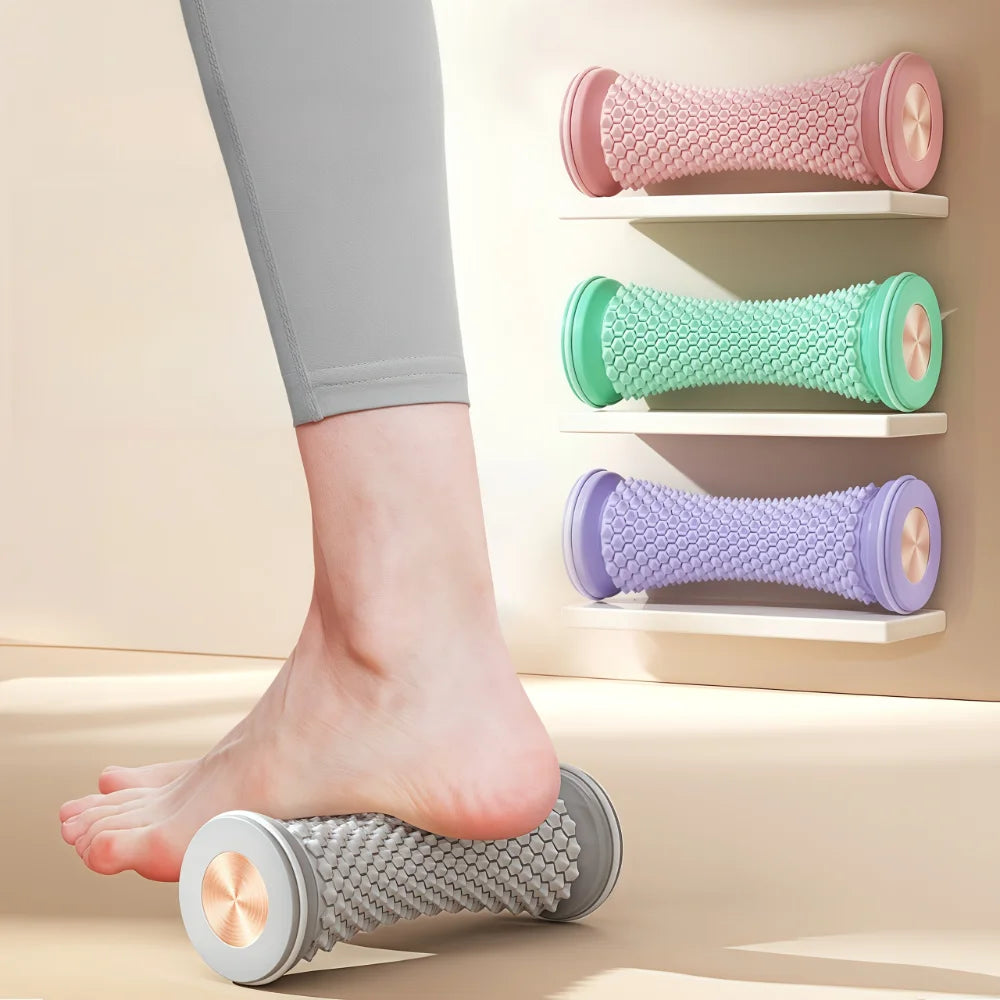 Rodillo masajeador de pies, bola de masaje de yoga, rodillo para fascitis plantar, cuidado de relajación muscular, rodillos de masaje manuales de plástico para pies