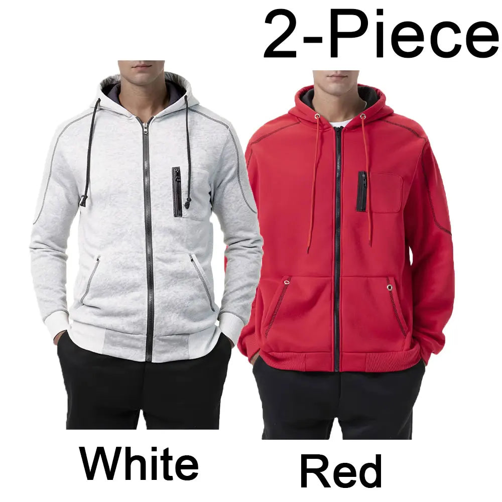 Sudadera con capucha para hombre negra, blanca, verde militar, roja, con bloques de color, polar, fresca, informal, ropa de invierno, prendas de vestir, sudaderas con capucha