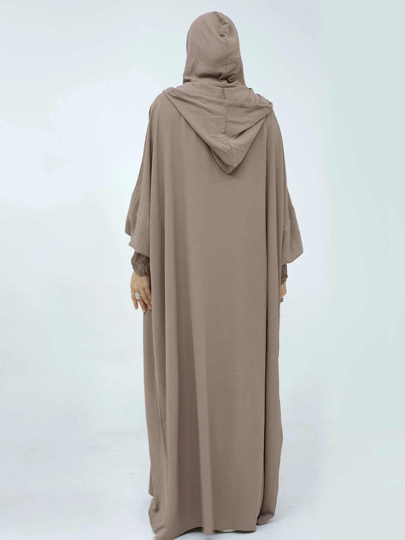 Abayas à pompons pour femmes musulmanes, vêtements de prière du Ramadan, Jalaba à capuche, manches chauve-souris décontractées solides, robe arabe financièrement, Djellab Eid