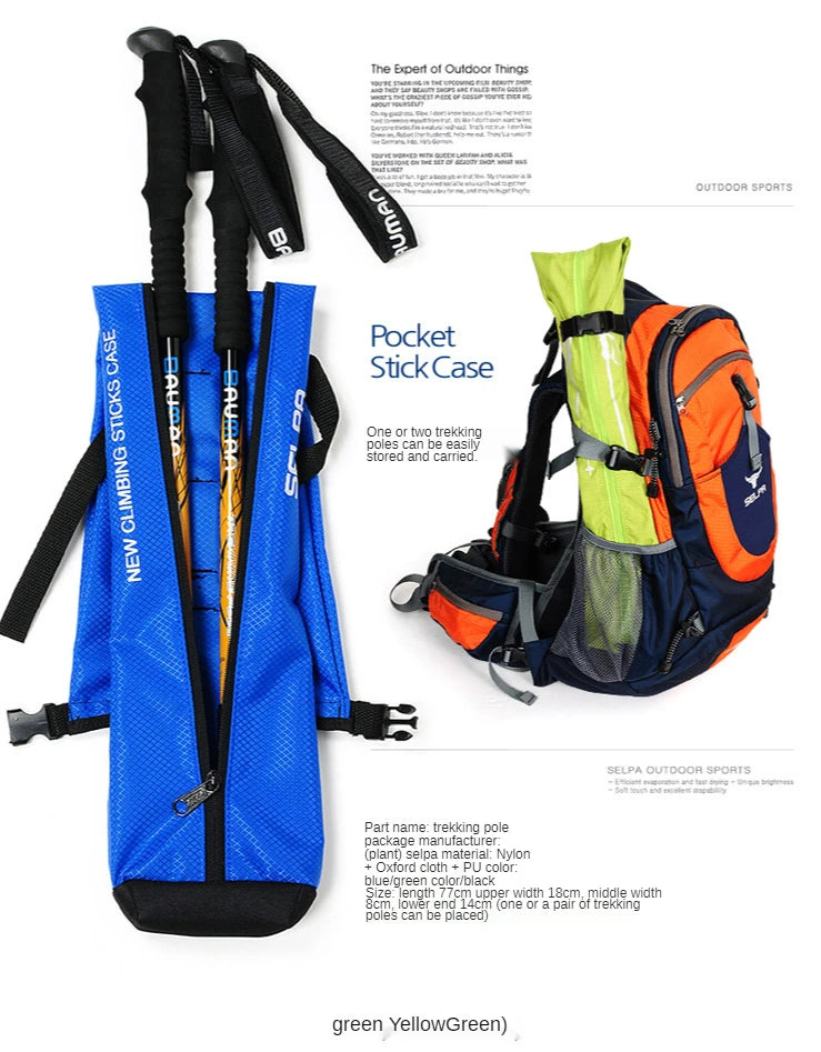 Sac de Transport Étanche pour Bâton de Marche Trekking — Mallette Rangement Plein Air