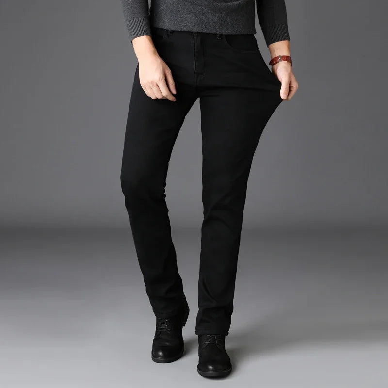 Spring Autumn Men Classic Fashion Brand Jeans Man Male Soft Stretch Black Biker Masculino Denim Pants Men Overalls