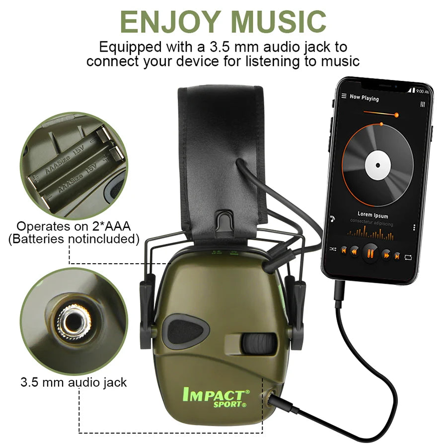 Casque antibruit de tir électronique DulElectronic, casque antibruit, amplification du son porteurs, oreille de chasse auditive, sports de plein air, original