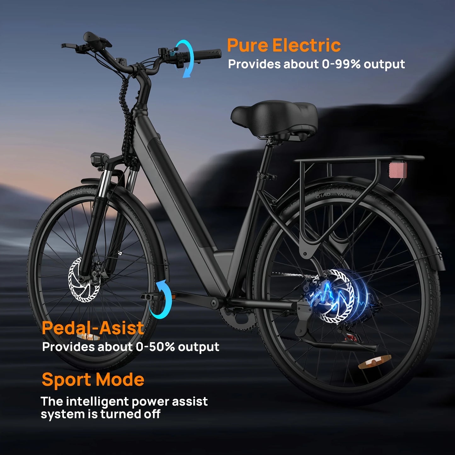 Vélo Électrique 750W 48V 10,4Ah 26 Pouces — Batterie Amovible 20 MPH 7 Vitesses
